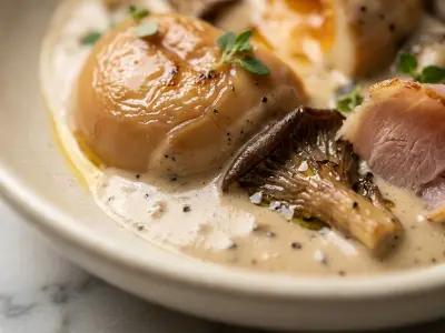 Recette Œufs mollets en crémeuse de pleurotes