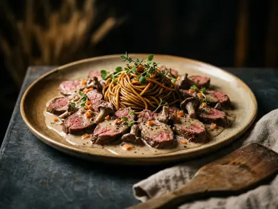 Recette Veal Onglet in Grey Chanterelle Cream