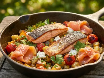 Recette Pavé de saumon au sel et sa tranche fumée
