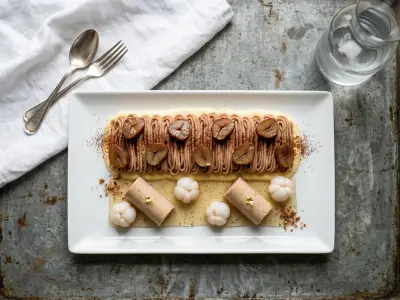 Recette Mangosteen Pearls, Candied Chestnuts Mont-Blanc