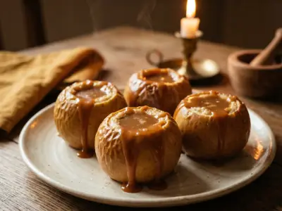 Recette Baked Apples with Salted Butter Caramel Sauce