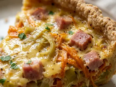 Recette Quiche poireaux, carottes et jambon