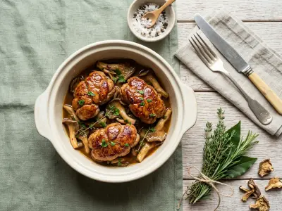 Recette Ris de veau étuvé aux pleurotes