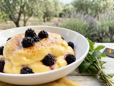 Recette Sabayon with blackberries