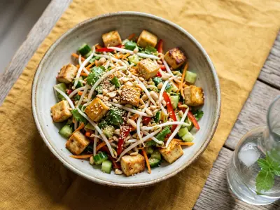 Recette Salade au tofu et aux germes de soja