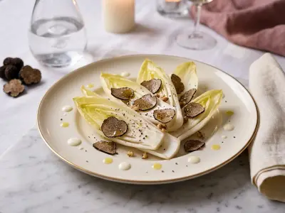Recette Salade de barbe de capucin et truffes noires