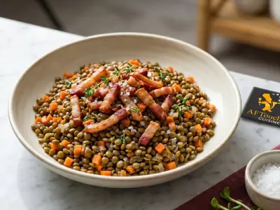Recette Salade de lentilles et lardons fumés
