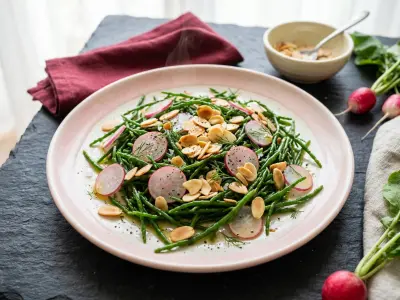 Recette Salade de passes-pierre et amandes effilées