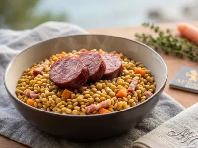 Recette Morteau Sausage and Blonde Lentils from Planèze