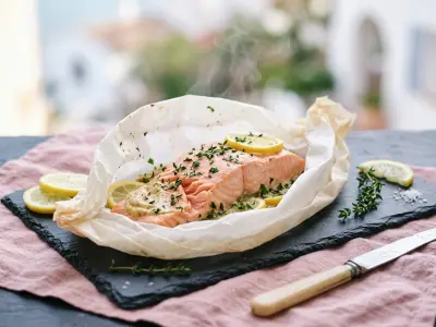 Recette Saumon en papillotes au micro-onde