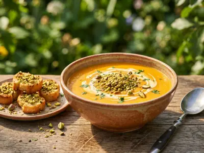 Recette Soupe de potiron aux éclats de pistache diablotins