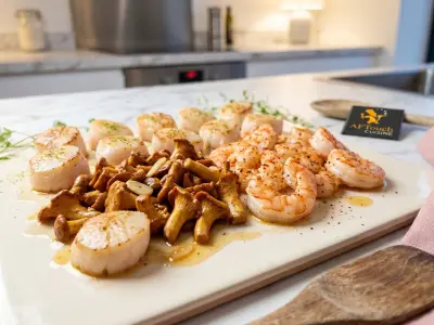 Recette Saint-Jacques, gambas et girolles