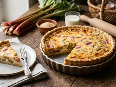 Recette Tarte à la rhubarbe à la crème