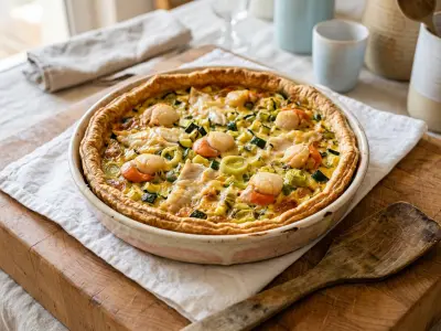 Recette Tarte aux saint-jacques sole et légumes