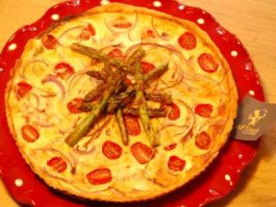 Recette Tarte rouge aux asperges vertes