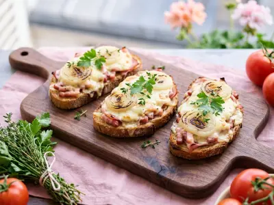 Recette Tartines flambées au barbecue