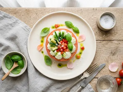 Recette Tomates fourrées au chèvre frais et huile d'olive au basilic