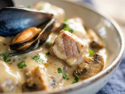 Recette Veau aux moules et champignons