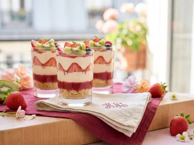 Recette Verrines façon charlotte aux fraises