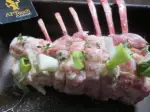 Roasted Kid Rack with Spring Garlic, tender and creamy