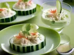 Crème de concombres et crabe, délicate et savoureuse
