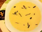 Celery Cream with Black Truffle Shavings, rich and woodland