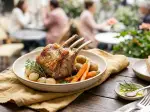 Roasted Kid Rack with Spring Garlic, convivial and delicious