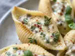 Stuffed Conchiglioni Pasta, earthy and fragrant