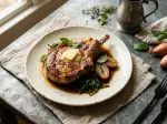 Côte de veau sous la mère planchée, tendre et savoureuse