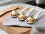 Cuillères de foie gras au magret fumé, rapides et faciles