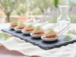 Cuillères de foie gras au magret fumé, idéales en famille