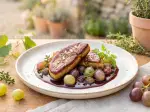 Foie gras poêlé au Floc de Gascogne et raisins, généreux et familial