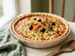 Soissons Bean Quiche with Southern Flavors, convivial and delicious