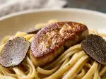 Linguines foie gras poelé et truffes, conviviale et gourmande