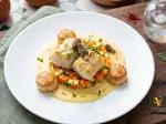 Photo recette Lotte au safran et petits légumes