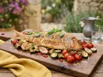 Roasted Line-Caught Mullet with Market Vegetables, indulgent and flavorful