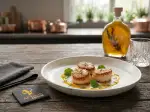 Photo recette Noix de Saint-Jacques vinaigrette crémeuse à la mangue et romarin