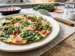 Photo recipe Flat omelette with chard stems and greens