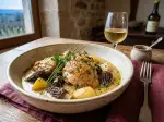 Photo recette Poulet au vin jaune et aux morilles
