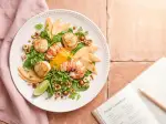 Salade de queues de langoustes et Saint-Jacques à la mangue, express à préparer