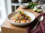 Saumon cru mariné à la tahitienne, express à préparer