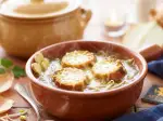 Photo recette Soupe gratinée à l'oignon et germes de soja