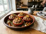 Photo recette Tomates farcies de canard et girolles