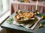 Auvergne Chicken & Chanterelle Tourte (Pie), quick to prepare
