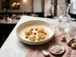 Photo recipe Vanets and small Paris mushrooms in Jurançon cream