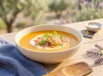 Velouté de potimarron et médaillons de lotte, à partager en famille