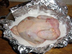 Poulet en croûte de sel