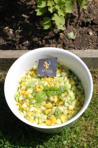 Concombre à la mangue et au basilic