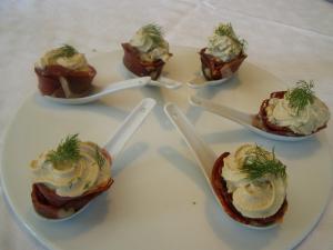 Cuillères de foie gras au magret fumé