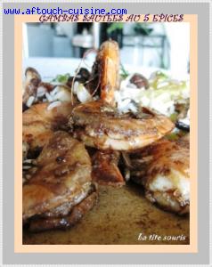 Gambas sautées au 5 épices